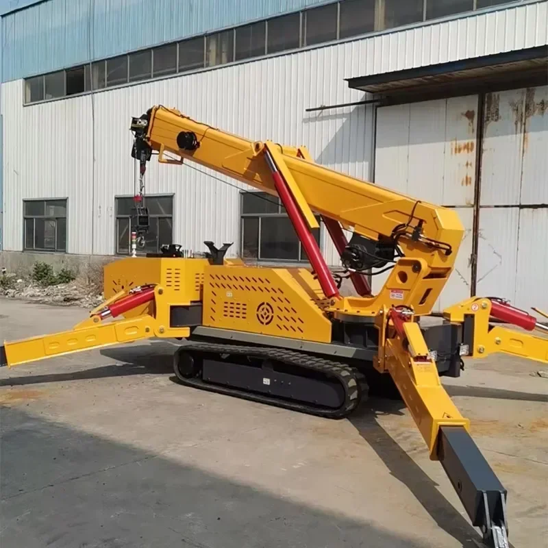 ขายส่งราคาแบบพกพา 1ton HW-100 Mini Crawler เครนไฮดรอลิก Telescopic Boom Spider Crane สําหรับขายเม็กซิโกชิลีบราซิล