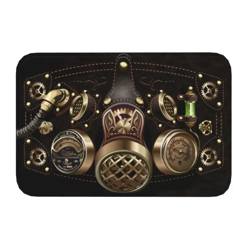 Steampunk Goggles Gears Print Non-Slip Entrance Doormat Indoor Floor Carpet Rug for Entryway