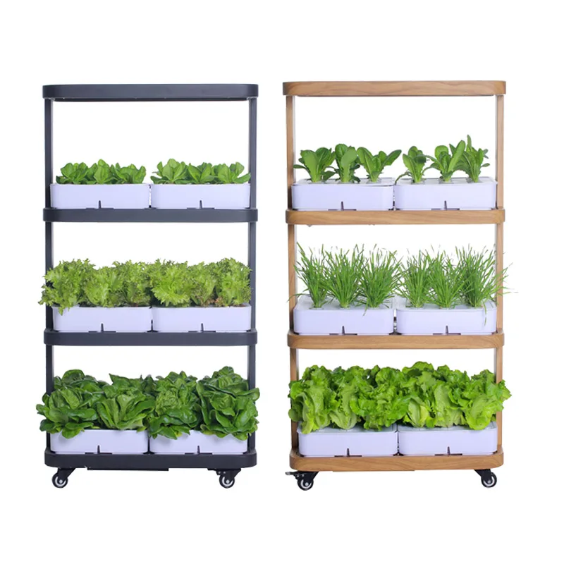 120W ful spectrum smart vertical indoor hydroponic growing system with 3 layer 72 planting pots