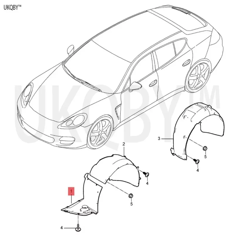 97050412320/970 504 124 20 ينطبق على Pa ra me ra ra ra بطانة العجلات الأمامية اليمنى اليسرى (الإصدار المصبوب بالحقن) رمز OE: 9705041232