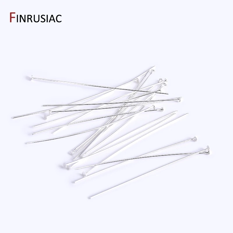 50 Stück/Lot 18k vergoldete Messing-Kugelnadeln/Augenstifte/Flachkopfnadeln für die Schmuckherstellung, DIY-Nadelzubehör im Großhandel – Detail 24