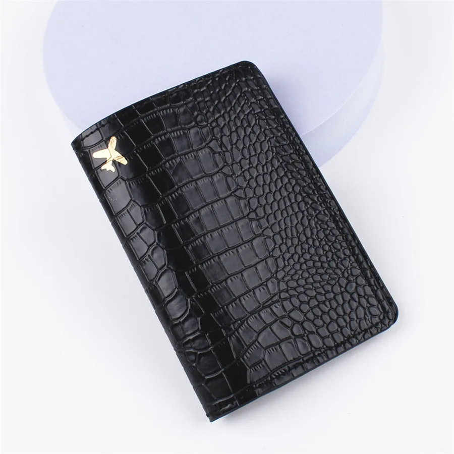 Crocodile Pattern Passport Cover Case Holder  Wallet Card Holder Fashion Travel Accessories For Flight for Women or Men