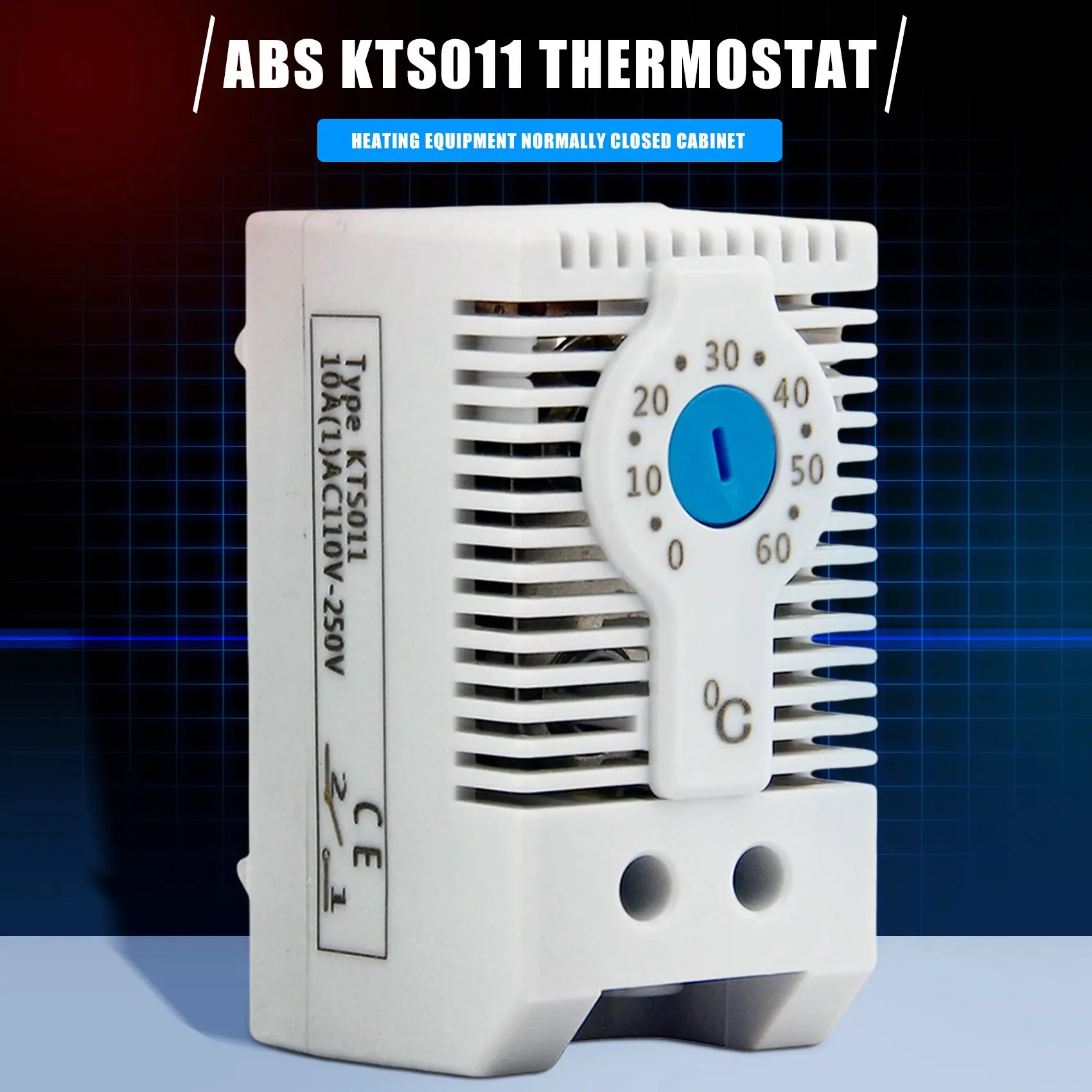 KTS011 nessun regolatore di temperatura meccanico regolabile normalmente aperto termostato per armadio guida Din, utilizzato per il raffreddamento