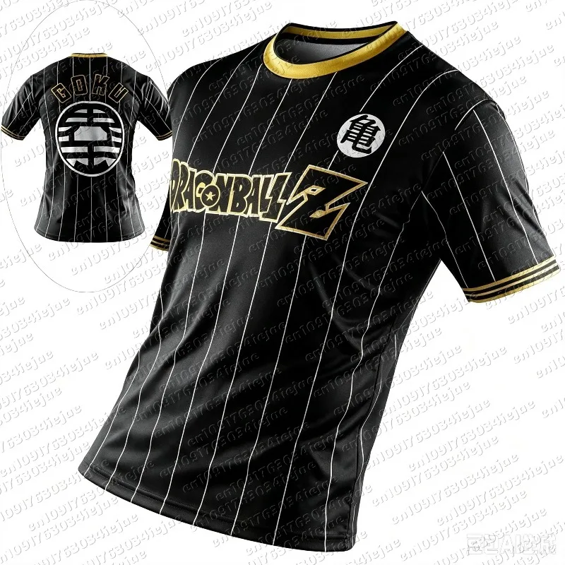 2026 Summer Dragon Ball Z Goku Kame Symbol Football Jersey, 3D Print Polyester Oversized Loose Sports T-Shirt for Men Women Kids