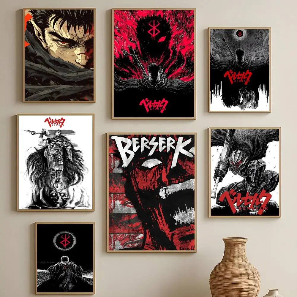 dark fantasy Berserk Poster HD Self-Adhesive Waterproof Wall