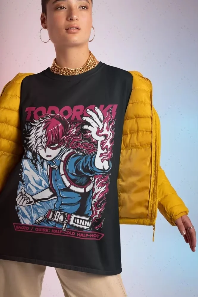 شوتو توداركي تي شيرت رجالي Boku No Hero Academia Dabi قميص كل مايت هدية قميص جرافيك تي شيرت المتضخم ملابس نسائية