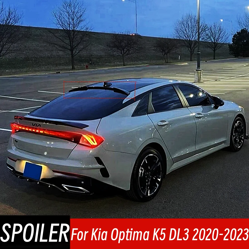 

For 2020-2023 Kia Optima K5 DL3 Rear Window Roof ABS Plastic Spoiler Wings Car Black Carbon Exterior Tuning Accessories Part