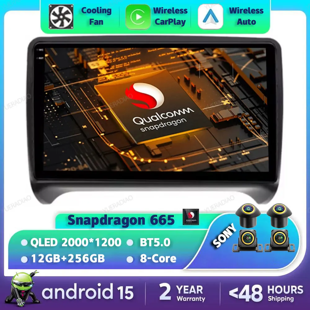 

Автомобильный радиоприемник Android 15 для Audi TT MK2 8J 2006 2007-2012 Мультимедийный проигрыватель Qualcomm Viedo Player GPS NAVI Head Unit 4G LTE 5G WIFI QLED