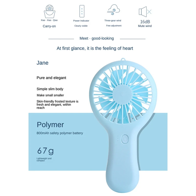 Handheld Mini Fan Portable USB Charging Convenient Small Fans Catapult Pocket Hand-Held Fan With Base Outdoor Fan