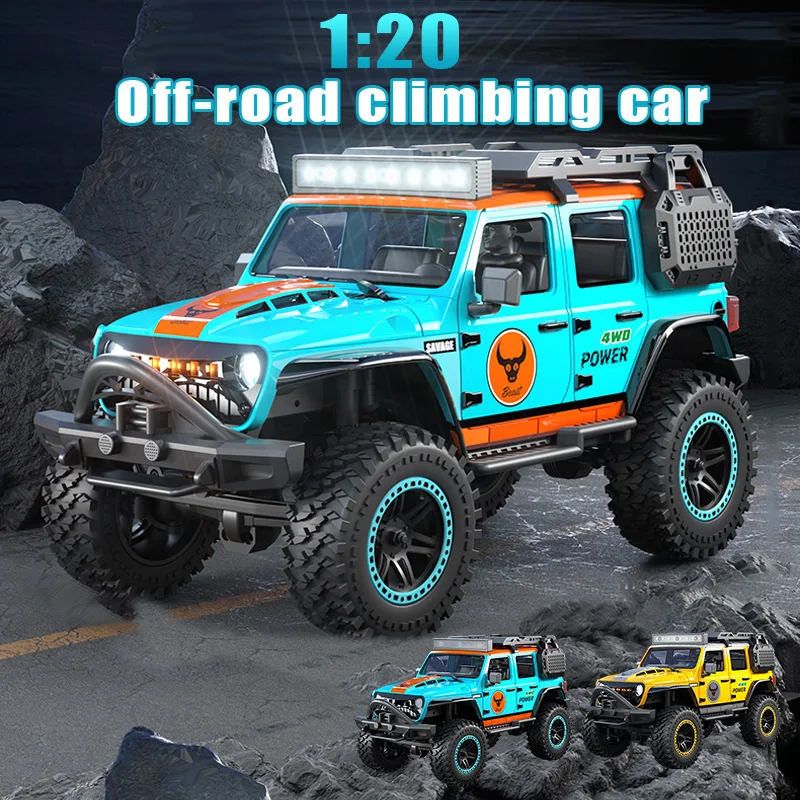 

1:20 Climbing Car Four-wheel Drive Full-scale Jeep Off-road Wrangler Rock Crawler Remote-controlled LED Lights in The Trunk