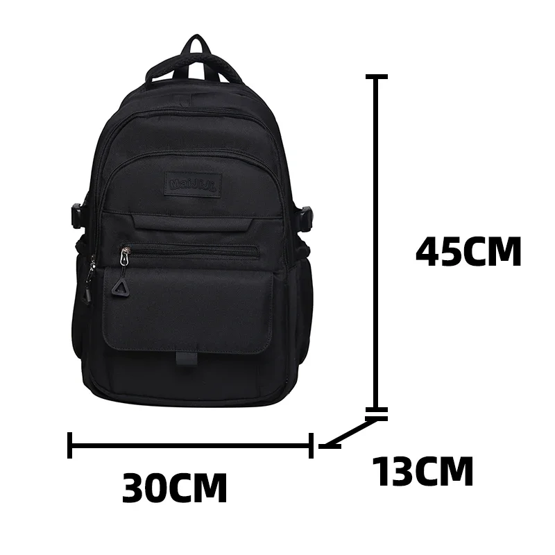 2024 Nylon Serviceable Backpack for Student Black Large High Quality Travel Backbag Unisex Eco-friendly Portable Laptop Knapsack