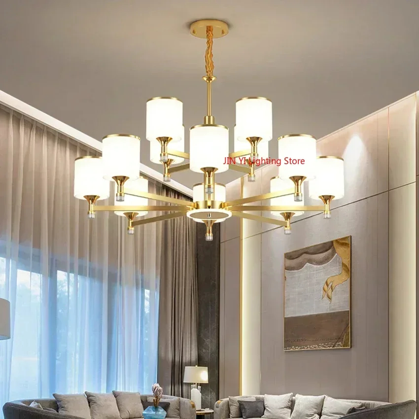 

Chinese Style Chandelier Atmospheric for Living Room Lamp Classical Simple Restaurant Chandelier Trichromatic Light Retro Lamps