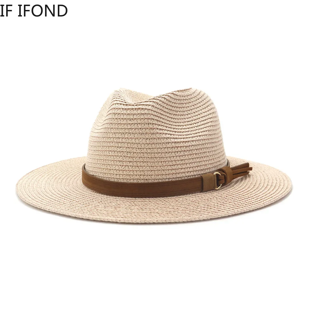 Small 52-54cm Kids Hats For Boys Girls Summer Sun Protection Beach Straw Hats Outdoor Holiday Panama Jazz Hat Sombreros De Mujer