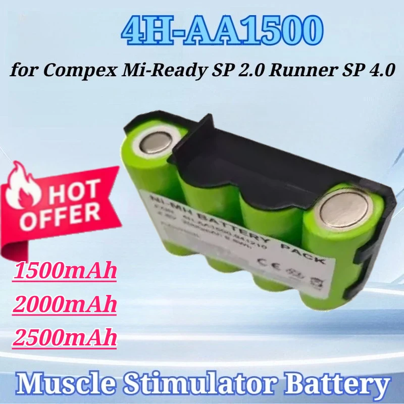 

1500/2000/2500mAh for 4H-AA1500 for Compex Mi-Ready SP 2.0 Runner SP 4.0 Sport Elite Vitality Voor Fit 1.0 Replacement Battery