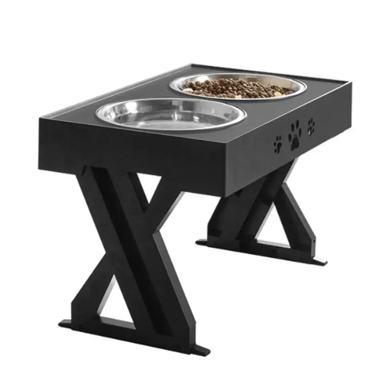 

HLZS-Dogs Double Bowls With Stand Adjustable Height Pet Feeding Dish Bowl Dog Elevated Food Water Feeders Cat Lift Table