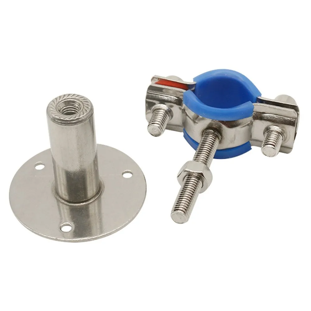 Soporte de Tubo Ajustable de Acero Inoxidable 304, Abrazadera de Manguera Redonda, Hebilla de Pared, Ajustable de 50-95 mm, para Tubos de 20-57 mm de Diámetro Exterior