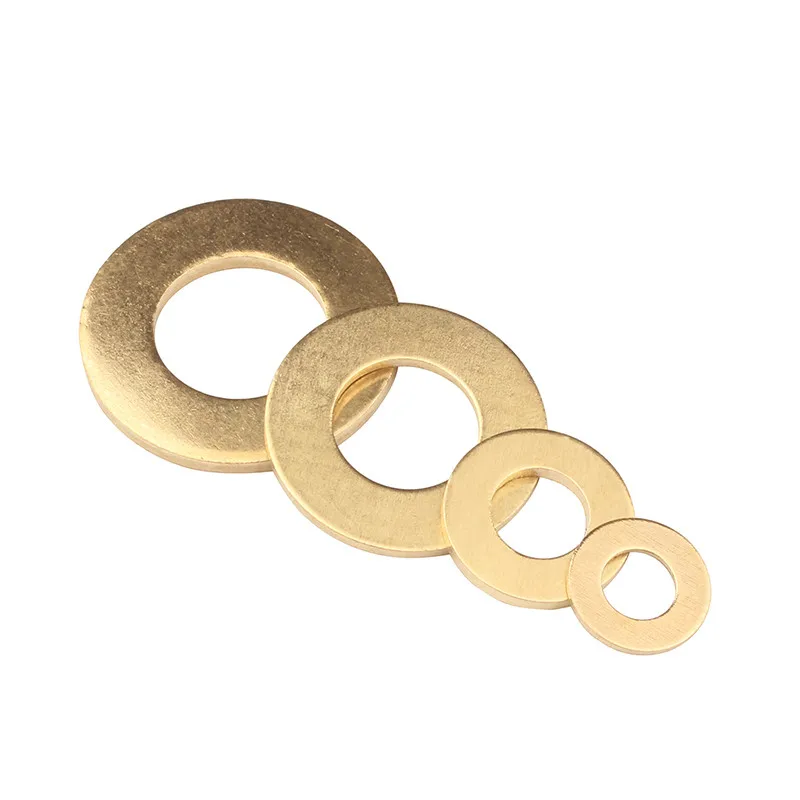 Brass Flat Washer M2 M2.5 M3 M4 M5 M6 M8 M10 M12 M14 M16 M18 M20 M22 Solid Brass Gasket Shim Copper Metal Meson Pad Spacer GB97 image 4