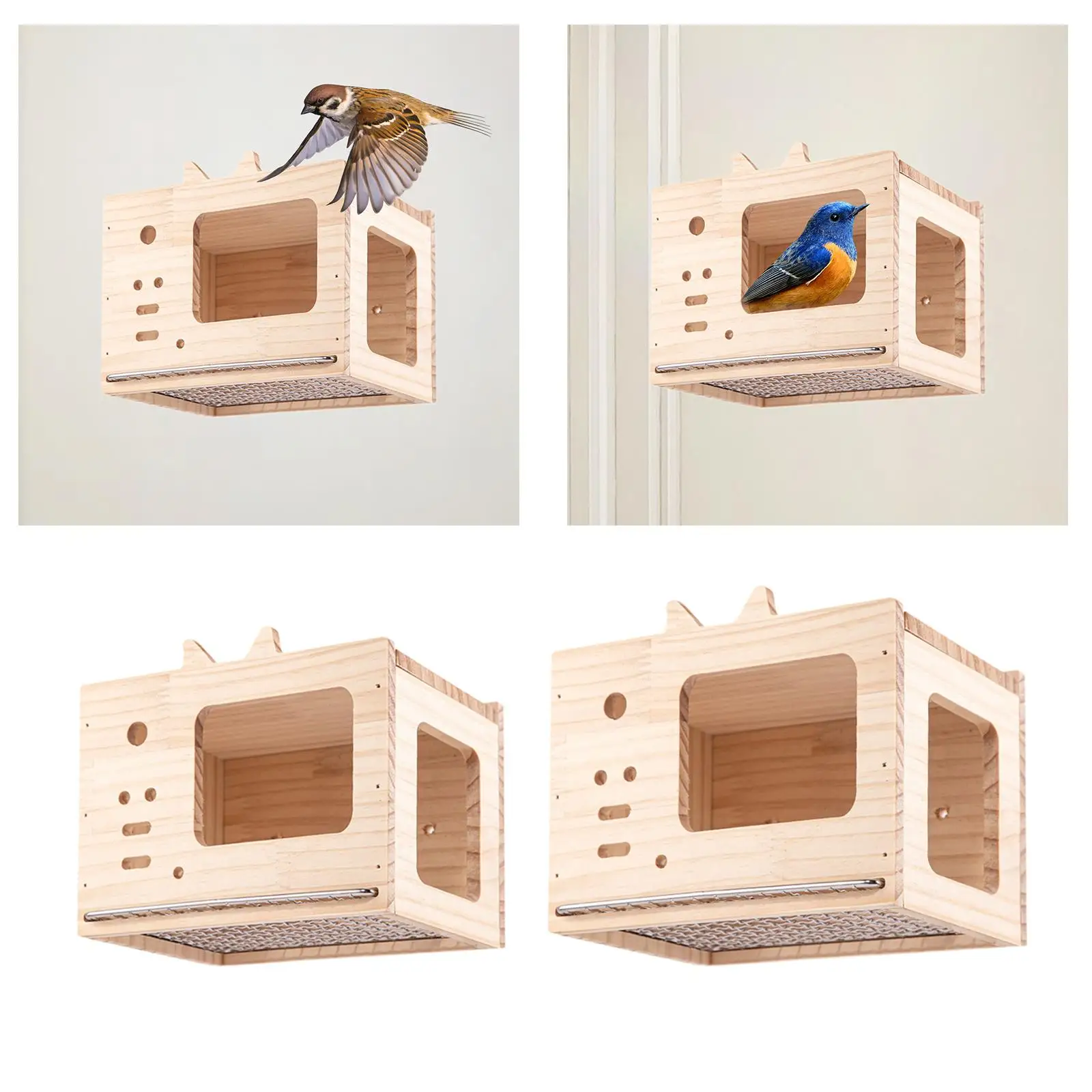 Small Animal Hideout Bird Nest Sturdy Pull-out Net Bottom Pet Supplies Double
