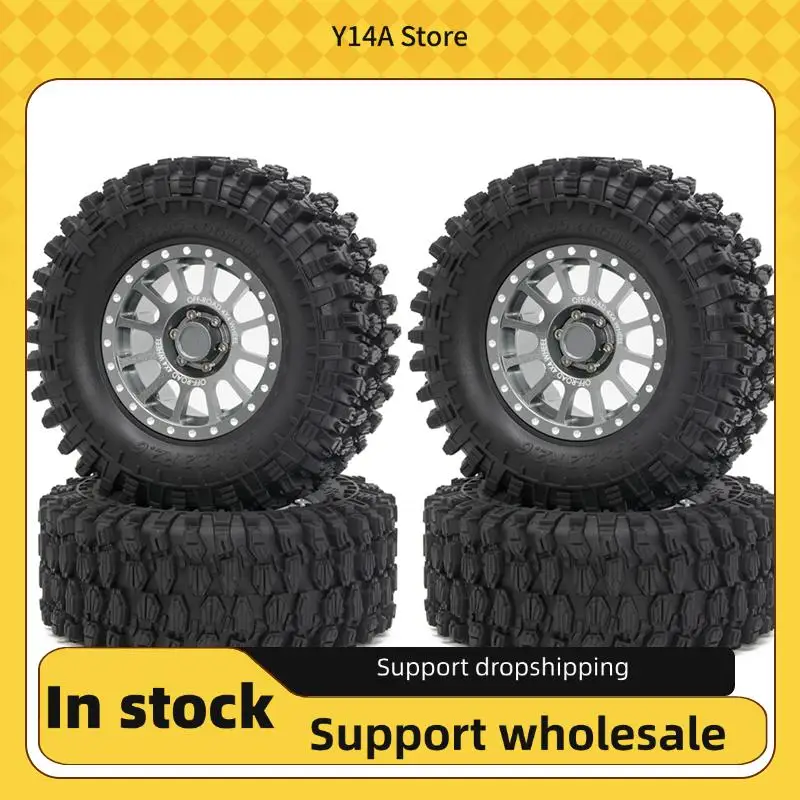 

Y14A 4Pcs 2.6 Inch Metal Beadlock Wheel Rim 135Mm Rubber Tire Tyre For 1/10 RC Crawler Car Axial SCX10 Wraith RR10 Capra