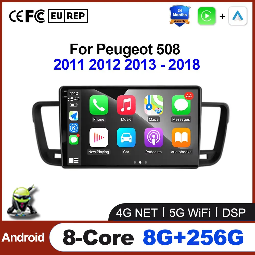 Android Auto Carplay 5G WIFI For Peugeot 508 2011 2012 201 - 2018 Car Radio Multimedia Video Player Stereo GPS Navigation Tools