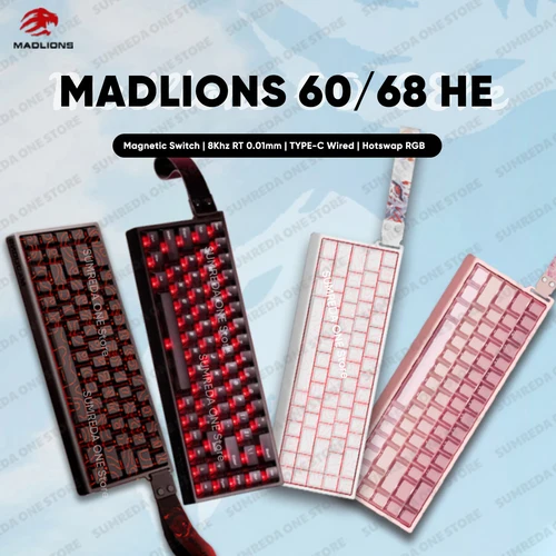 Madlions Mad 60he Mad 68he Mad60 Mad60HE Mad68 Mad68HE 65% Teclado mecánico para juegos magnético 60% Hotswap RGB 8K Teclado para jugadores