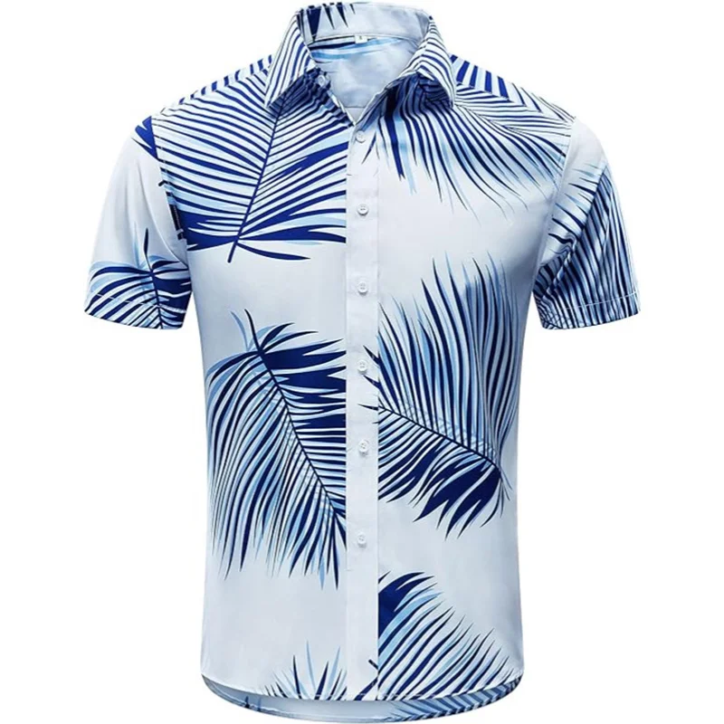 Camisa hawaiana de manga corta para hombre, ropa estampada con botones, camisa de playa de verano, vacaciones casuales, cómoda y transpirable