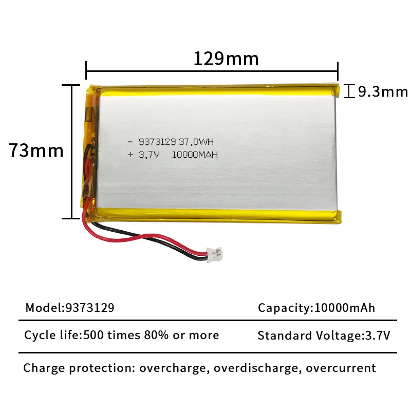 9373129 Battery 10000mAh 3.7V Lipo Lithium Polymer Soft Pack Lithium-ion Batteries for Mobile Power Smart Bin Sweeping Robot