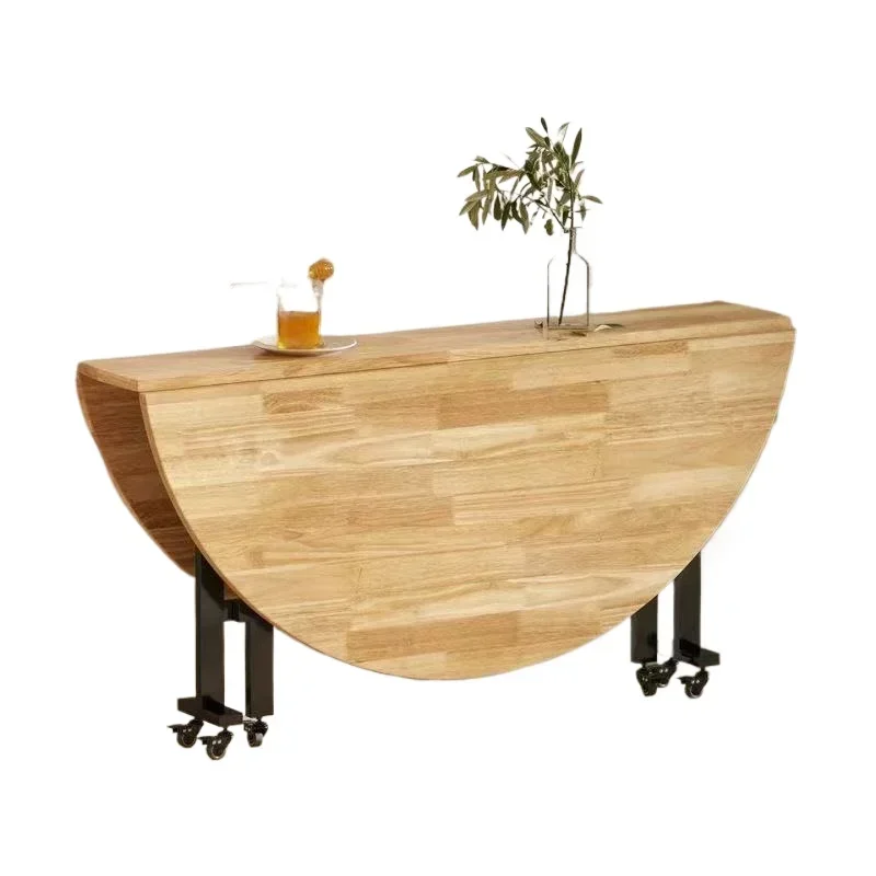 

Table household small apartment movable creative folding dining table family gathering 10 people eat large round table