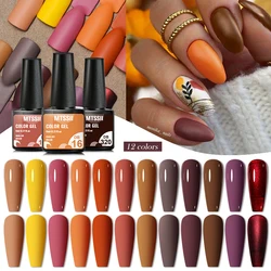 Mtssii 6ml Gel Nail Polish Brown Earth Coffee Color Series Semi Permanent UV Gel Chocolate Autumn Winter Nail Art Gel Varnish