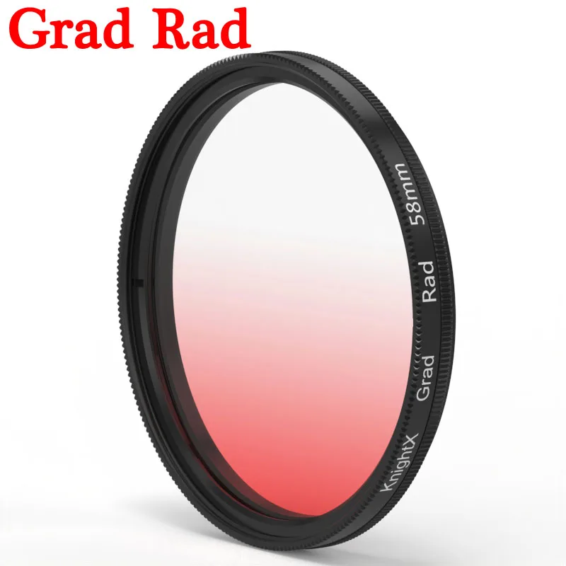 KnightX Grad Blue Orange Red Gray Color lens filter Cross for Canon Nikon Pentax DSLR Camera 52/55/58/62/67/72/77 mm