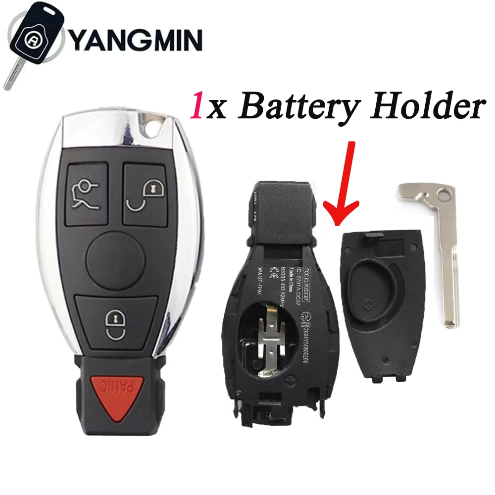 YANGMIN 2/3/4 pulsanti Custodia originale per chiave a distanza per auto per Mercedes Benz ABCE Anno 2000+ NEC e BGA