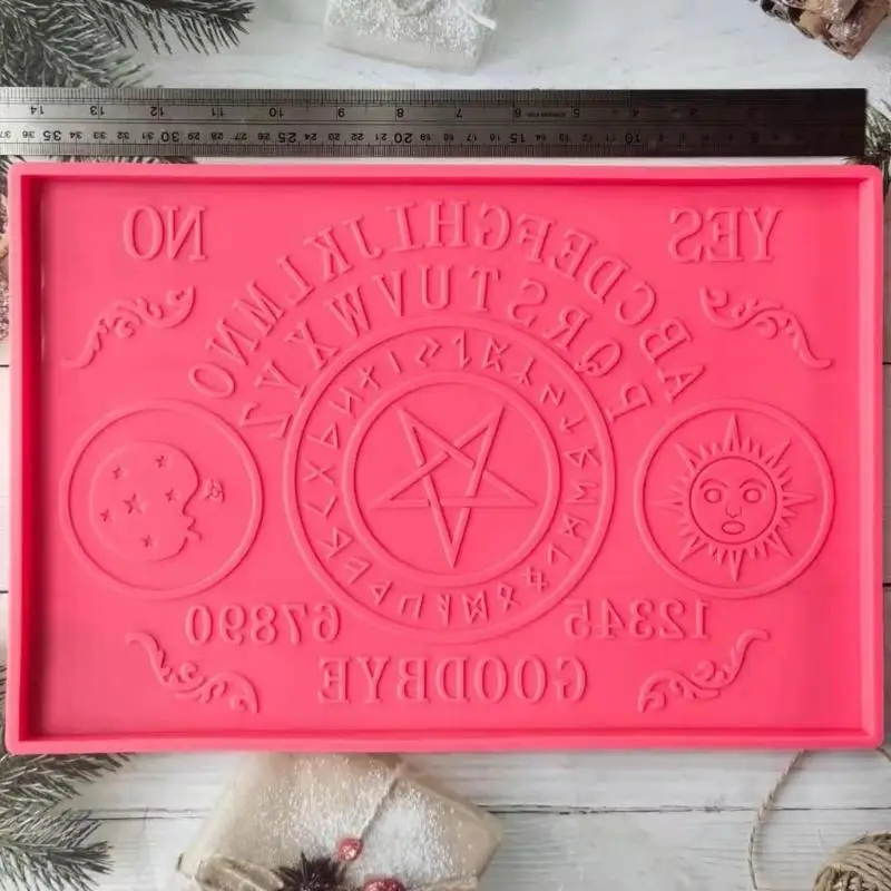 U75C Coffee Table Resin Mold Oujia Board Silicone Mold for Cup Mat Making