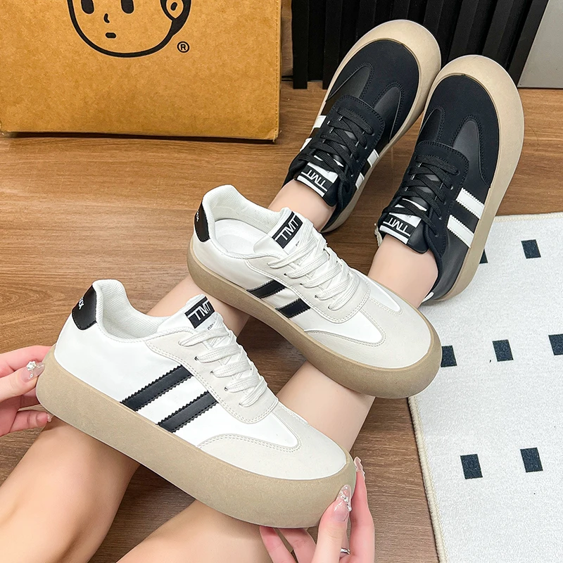 

New Women Sneakers Leather Slip-On Women Vulcanized Shoe Lightweight Canvas Round Toe Casual Women's Sports Shoes Zapatos Mujer