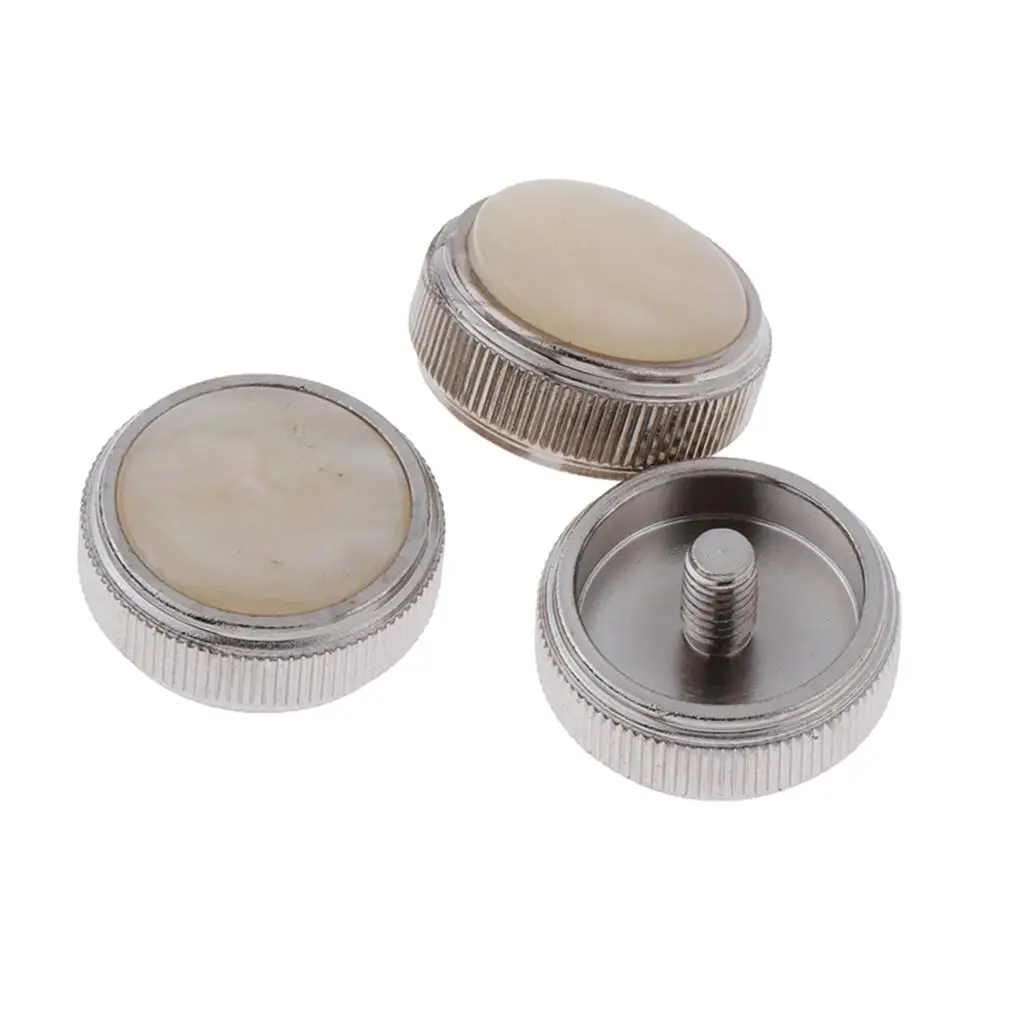 Brass Wind Instrument Baritone Replacement Valve Buttons Chrome Zinc Alloy for Trumpet and Tuba Fixing