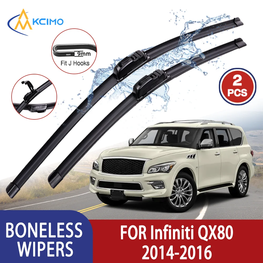 Kcimo Premium عالي الجودة لسيارة إنفينيتي QX80 2014-2016 2015 ممسحة مطاطية ناعمة بدون عظم - HD هادئة ومتينة 24 بوصة + 19 بوصة #1