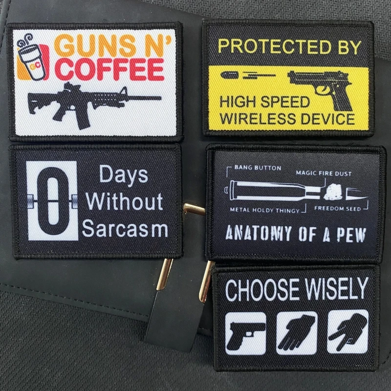 Tactical Gun Patch Military Bullet Analysis Printed Backpack Hook and Loop Morale Badge Morality Funny Meme Cloth Sticker Emblem