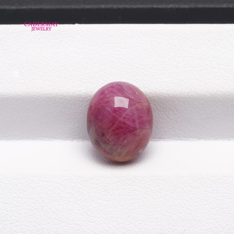 شهادة Cadermay NGTC روبي طبيعي 7.86ct كابوشون بيضاوي أحمر أحجار كريمة روبي طبيعية فضفاضة لصنع المجوهرات