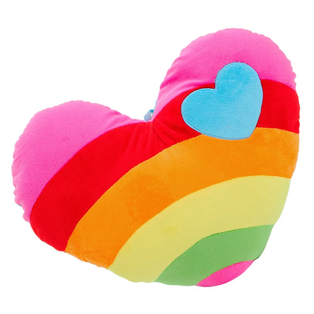 Rainbow Heart Pillow Throw Wedding Chic Pillows Shape Cushion Pp Cotton Shaped Lovely