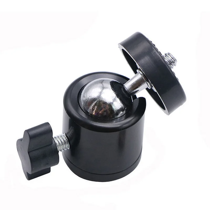 Mini Ball Head with 3/8 Hotshoe Mount Adapter 360 Degree Swivel Aluminum Tripod Ballhead for DSLR Light Stand Camrea Joint