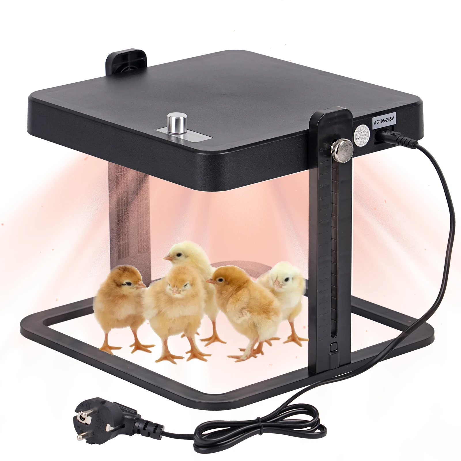 Electric Chick Brooder Heating Plate Adjustable Height Chick Cage Heater Chicken Warmer for Hen Ducklings Supplies EU Plug