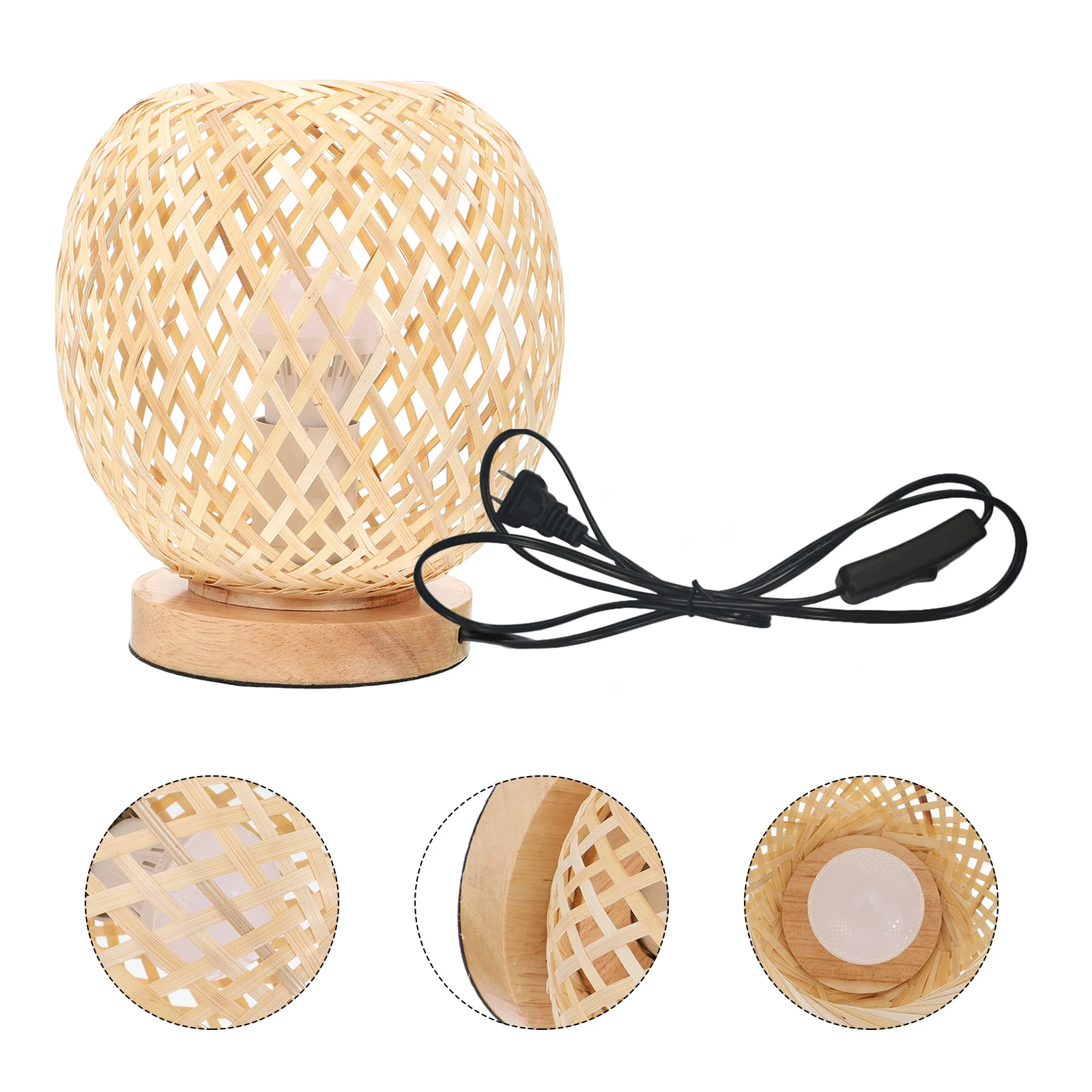 

1Pc Eco-Friendly Japanese Style Bamboo Woven Bedside Light Decorative Home Fixture