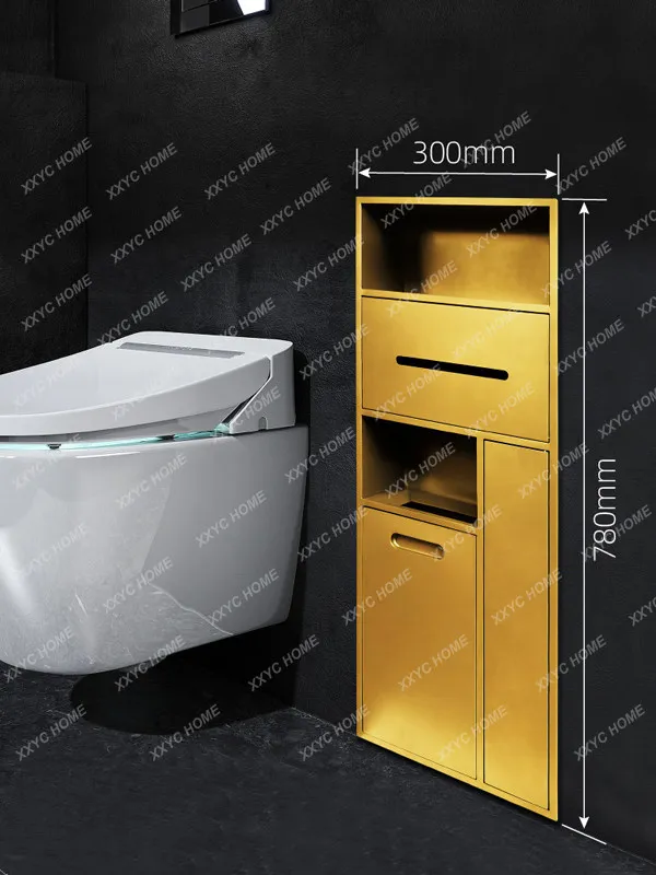 X-S Toilet recessed trash can hidden niche, stainless steel recessed toilet carton