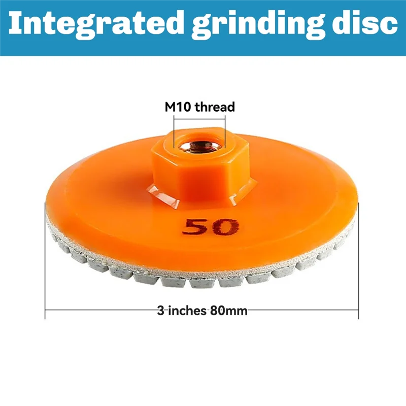 ABLN-5PCS 80Mm M10 Angle Grinder  Tile Trimming Polishing Disc Dry Polishing Marble Porcelain Chamfering Grinding Edge