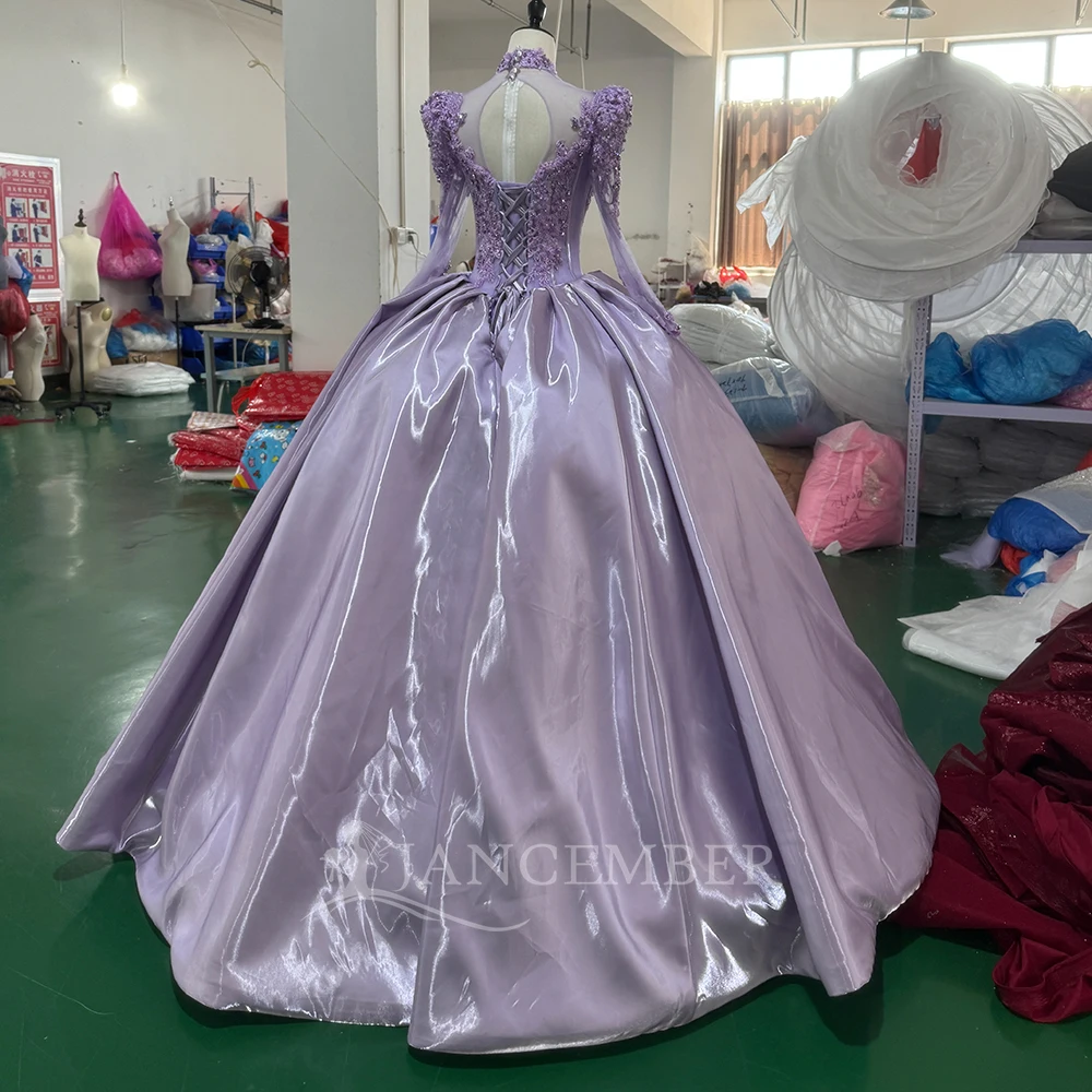 Hot Quinceanera Dresses Long Sleeves Mexican Beaded Princess Ball Gown 15 Years Old Birthday Customized vestidos de 15 quinceañe