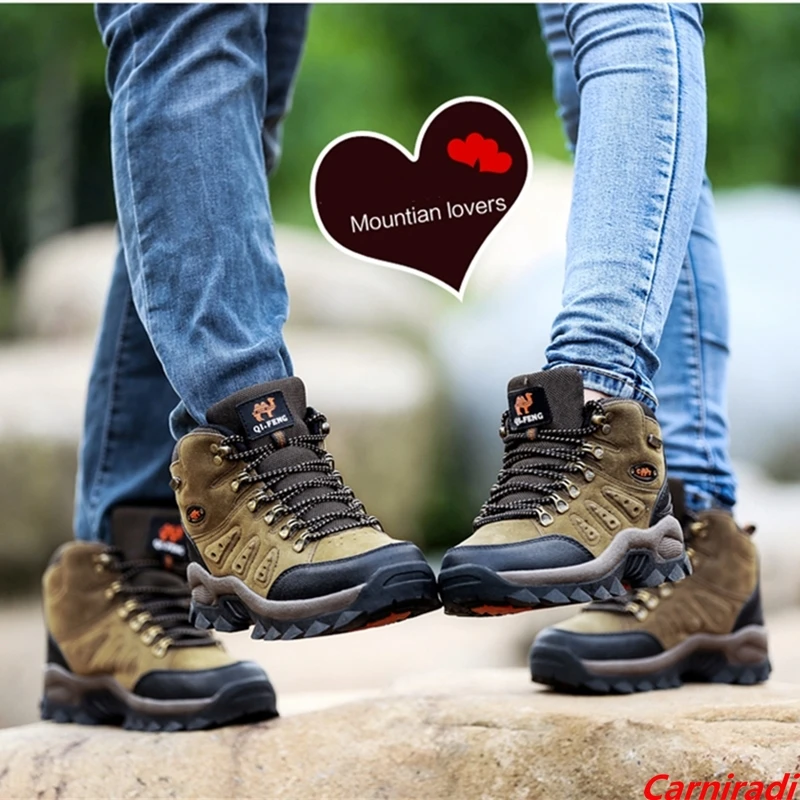 

Unisex High Top Outdoor Camping Hiking Shoes Men High Quality Trekking Casual Sneakers Women Non-slip Climbing Walking Boots 48