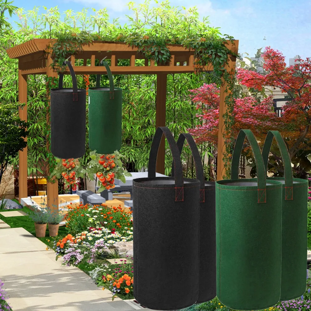 Vegetable Strawberry Felt Multi-Function Upside Down Planter Tomato Grow Bag Plant Pot