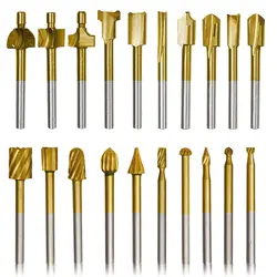 10Pcs HSS Router Carbide Engraving Bits & 10Pcs Router Bit with 1/8