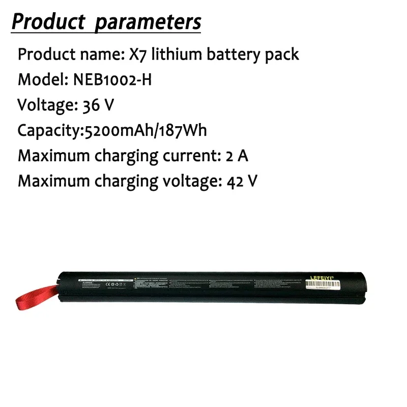 New 36V 5200mAH X7 Scooter Replace Rechargeable Lithium Battery Pack 187Wh , HX Scooter Battery Accessories