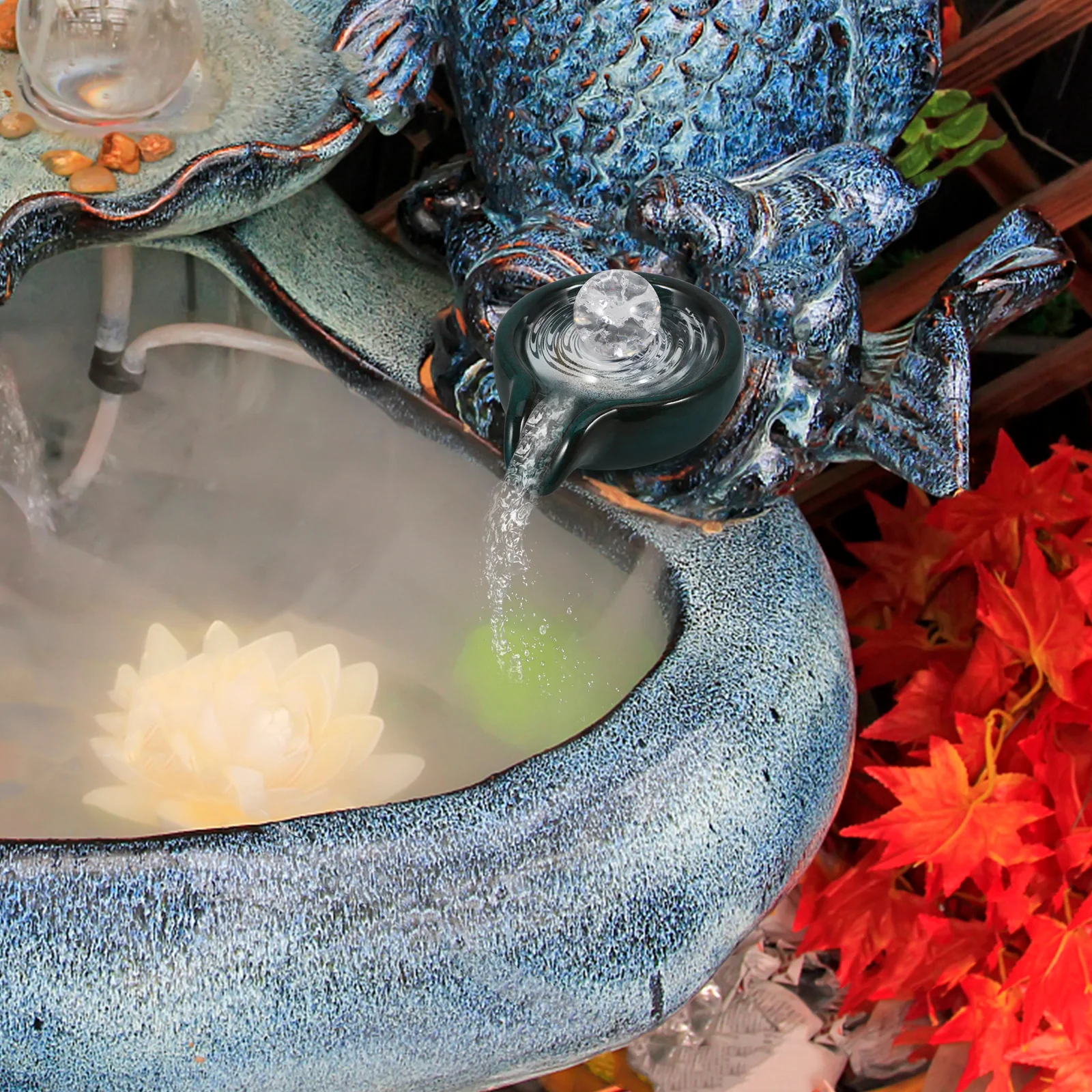 

Ceramic Waterfall Fountain Spout Replacement Decorative Part for Indoor Outdoor Garden Water Features Elegant Fountain Ceramic