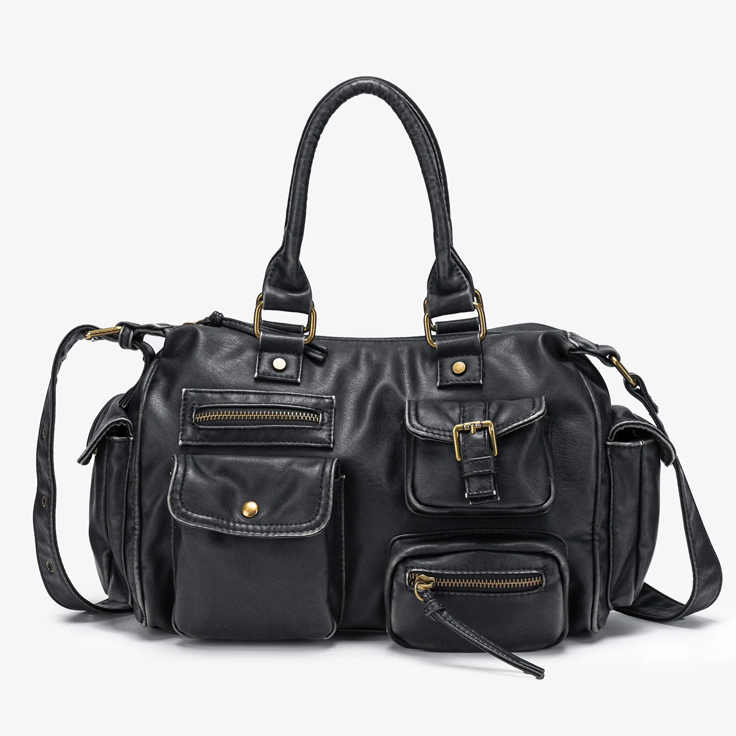 

Women Handbags Top-handle PU Shoulder Bag Satchel Fashion Dumpling Pack Tassel Design Multi-pockets Evening Bags